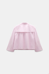 Dorothee Schumacher Cropped Knit Punto Milano Sporty Jacket in Pink