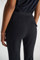 Dorothee Schumacher Knick Flare Knit Punto Milano Trousers in Navy