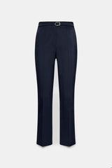 Dorothee Schumacher Knick Flare Knit Punto Milano Trousers in Navy