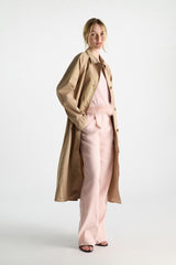 Dorothee Schumacher Technical Cotton Trench Coat in Camel