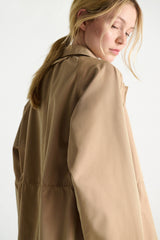 Dorothee Schumacher Technical Cotton Trench Coat in Camel