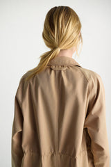 Dorothee Schumacher Technical Cotton Trench Coat in Camel