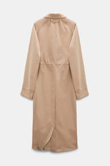 Dorothee Schumacher Technical Cotton Trench Coat in Camel