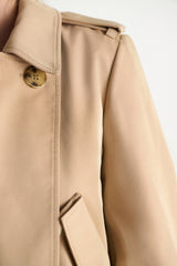 Dorothee Schumacher Cropped Technical Cotton Trench Jacket in Camel