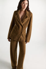 Dorothee Schumacher Merino-cashmere Double-breasted Blazer in Porcini Vancouver. Shop Online or in Store.