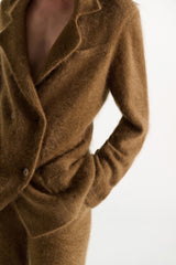 Dorothee Schumacher Merino-cashmere Double-breasted Blazer in Porcini Vancouver. Shop Online or in Store.