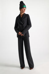 Dorothee Schumacher Merino-cashmere Double-breasted Blazer in Grey Vancouver. Shop Online or in Store.