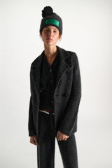 Dorothee Schumacher Merino-cashmere Double-breasted Blazer in Grey Vancouver. Shop Online or in Store.