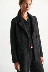 Dorothee Schumacher Merino-cashmere Double-breasted Blazer in Grey Vancouver. Shop Online or in Store.