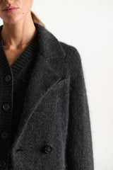 Dorothee Schumacher Merino-cashmere Double-breasted Blazer in Grey Vancouver. Shop Online or in Store.