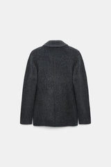 Dorothee Schumacher Merino-cashmere Double-breasted Blazer in Grey Vancouver. Shop Online or in Store.