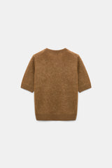Dorothee Schumacher Merino-cashmere Half Sleeve Pullover in Porcini Vancouver. Shop Online or in Store.