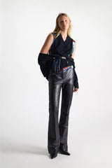 Dorothee Schumacher Merino-Cashmere Knit Patchwork Vest in Navy