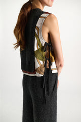 Dorothee Schumacher Merino-Cashmere Knit Patchwork Vest in Grey