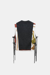 Dorothee Schumacher Merino-Cashmere Knit Patchwork Vest in Grey