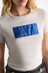 Dorothee Schumacher Telling Love Stories Fitted Tee in Grey and Blue