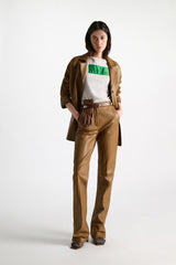 Dorothee Schumacher Telling Love Stories Fitted Tee in Grey and Green