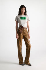 Dorothee Schumacher Telling Love Stories Fitted Tee in Grey and Green
