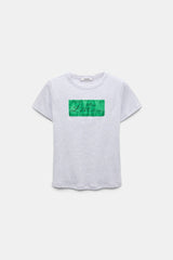 Dorothee Schumacher Telling Love Stories Fitted Tee in Grey and Green