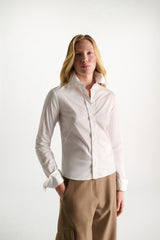 Dorothee Schumacher Slim-Fit Stretch Poplin Blouse With Memory Wire Details in White