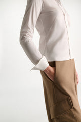 Dorothee Schumacher Slim-Fit Stretch Poplin Blouse With Memory Wire Details in White