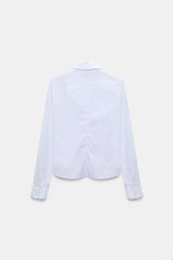 Dorothee Schumacher Slim-Fit Stretch Poplin Blouse With Memory Wire Details in White