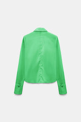 Dorothee Schumacher Slim-Fit Stretch Poplin Blouse With Memory Wire Details in Green