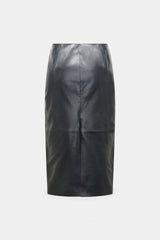 Dorothee Schumacher Leather Pencil Skirt in Midnight Navy Vancouver. Shop Online or in Store.