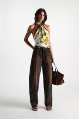 Dorothee Schumacher Full Length Barrel Jeans in Porcini Wash