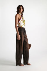 Dorothee Schumacher Full Length Barrel Jeans in Porcini Wash