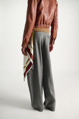 Dorothee Schumacher Flannel Barrel Leg Cargo Pants in Grey