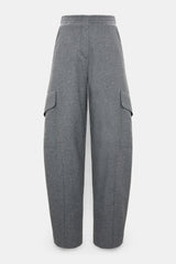 Dorothee Schumacher Flannel Barrel Leg Cargo Pants in Grey