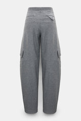 Dorothee Schumacher Flannel Barrel Leg Cargo Pants in Grey