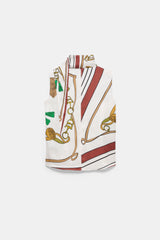 Dorothee Schumacher Sleeveless Silk Twill Blouse in Cream Terracotta Mushroom Print