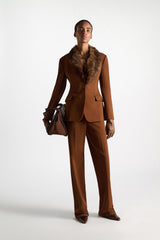 Dorothee Schumacher Punto Milano Wide Leg Pants in Hazelnut