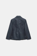 Dorothee Schumacher Boxy Nylon Cropped Blazer in Midnight Navy