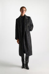 Dorothee Schumacher Curly Wool-Mohair Coat in Grey Melange