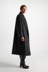 Dorothee Schumacher Curly Wool-Mohair Coat in Grey Melange