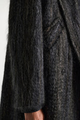 Dorothee Schumacher Curly Wool-Mohair Coat in Grey Melange