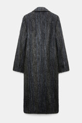 Dorothee Schumacher Curly Wool-Mohair Coat in Grey Melange