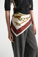 Dorothee Schumacher Silk Scarf/Belt Styling Accessory in Terracotta Mushroom Print