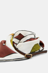 Dorothee Schumacher Silk Scarf/Belt Styling Accessory in Terracotta Mushroom Print