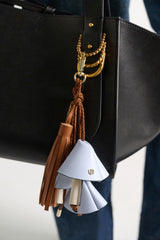 Dorothee Schumacher Handmade Leather Mushroom Accessory in Blue Terracotta