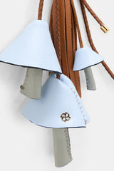 Dorothee Schumacher Handmade Leather Mushroom Accessory in Blue Terracotta