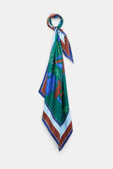 Dorothee Schumacher Printed Silk Twill Scarf in Cream and Navy Mushroom Print