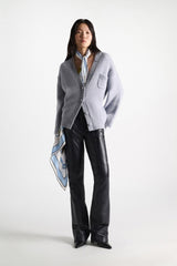 Dorothee Schumacher Printed Silk Twill Scarf in Blue Mushroom Print