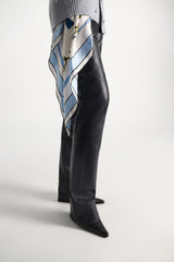 Dorothee Schumacher Printed Silk Twill Scarf in Blue Mushroom Print