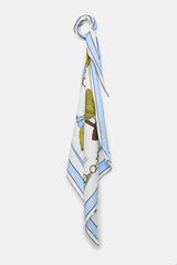 Dorothee Schumacher Printed Silk Twill Scarf in Blue Mushroom Print