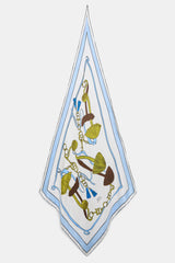 Dorothee Schumacher Printed Silk Twill Scarf in Blue Mushroom Print