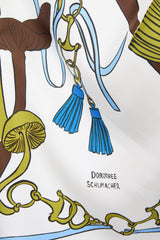 Dorothee Schumacher Printed Silk Twill Scarf in Blue Mushroom Print
